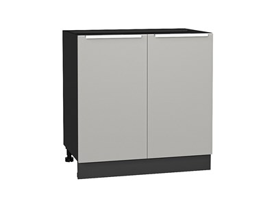 Шкаф нижний с 2-мя дверцами Фьюжн Graphite, Silky Light Grey, 800 В*Ш*Г 816*800*480, фасад МДФ  Silky Light Grey, корпус  Graphite ms2510VVT_66688