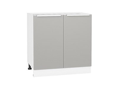 Шкаф нижний с 2-мя дверцами Фьюжн Белый, Silky Light Grey, 800 В*Ш*Г 816*800*480, фасад МДФ  Silky Light Grey, корпус  Белый ms2510VVT_66683