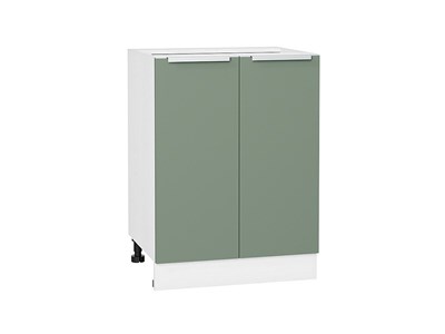 Шкаф нижний с 2-мя дверцами Фьюжн Белый, Silky Mint, 600 В*Ш*Г 816*600*480, фасад МДФ  Silky Mint, корпус  Белый ms2510VVT_52210