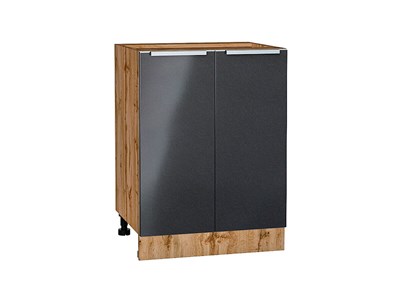 Шкаф нижний с 2-мя дверцами Фьюжн Дуб Вотан, Anthracite, 600 В*Ш*Г 816*600*480, фасад МДФ  Anthracite, корпус  Дуб Вотан ms2510VVT_61019