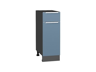 Шкаф нижний с 1-ой дверцей и ящиком Фьюжн Graphite, Silky Blue, 300 В*Ш*Г 816*300*480, фасад МДФ  Silky Blue, корпус  Graphite ms2510VVT_52140