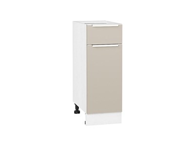 Шкаф нижний с 1-ой дверцей и ящиком Фьюжн Белый, Cream Silk, 300 В*Ш*Г 816*300*480, фасад МДФ  Cream Silk, корпус  Белый ms2510VVT_71963