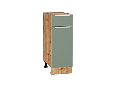 Шкаф нижний с 1-ой дверцей и ящиком Фьюжн Дуб Вотан, Silky Mint, 300 В*Ш*Г 816*300*480, фасад МДФ  Silky Mint, корпус  Дуб Вотан ms2510VVT_60940