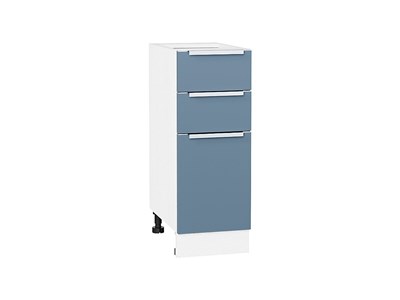 Шкаф нижний с 3-мя ящиками Фьюжн Белый, Silky Blue, 300 В*Ш*Г 816*300*480, фасад МДФ  Silky Blue, корпус  Белый ms2510VVT_52228