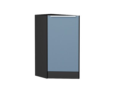 Шкаф нижний торцевой Фьюжн Graphite, Silky Blue В*Ш*Г 816*296*554, фасад МДФ  Silky Blue, корпус  Graphite ms2510VVT_52270