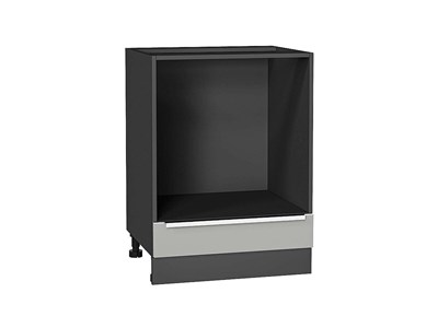 Шкаф нижний под духовку Фьюжн Graphite, Silky Light Grey, 600 В*Ш*Г 816*600*476, фасад МДФ  Silky Light Grey, корпус  Graphite ms2510VVT_66637