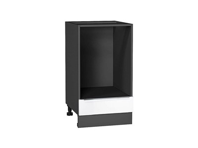 Шкаф нижний под духовку Фьюжн Graphite, Silky White, 450 В*Ш*Г 816*450*476, фасад МДФ  Silky White, корпус  Graphite ms2510VVT_67072