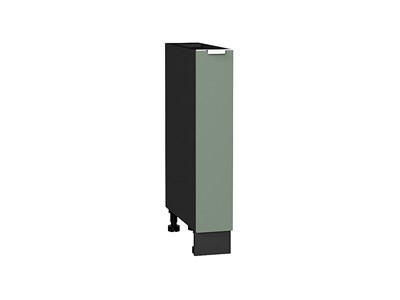 Шкаф нижний бутылочница Фьюжн Graphite, Silky Mint, 150 В*Ш*Г 816*150*480, фасад МДФ  Silky Mint, корпус  Graphite ms2510VVT_52106