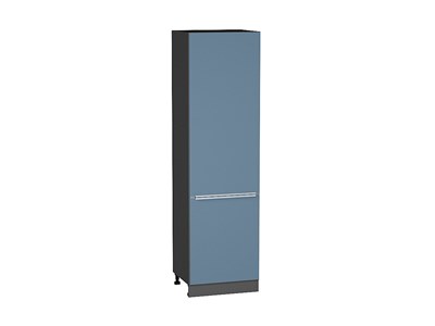 Шкаф пенал с 2-мя дверцами Фьюжн Graphite, Silky Blue, 2140, 600 В*Ш*Г 2132*600*576, фасад МДФ  Silky Blue, корпус  Graphite ms2510VVT_52348