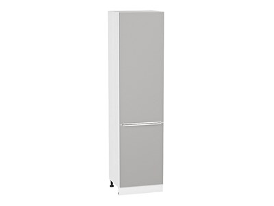Шкаф пенал с 2-мя дверцами Фьюжн Белый, Silky Light Grey, 2340, 600 В*Ш*Г 2336*600*576, фасад МДФ  Silky Light Grey, корпус  Белый ms2510VVT_66725