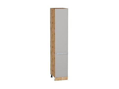 Шкаф пенал с 2-мя дверцами Фьюжн Дуб Вотан, Silky Light Grey, 2140, 400 В*Ш*Г 2132*400*576, фасад МДФ  Silky Light Grey, корпус  Дуб Вотан ms2510VVT_66726