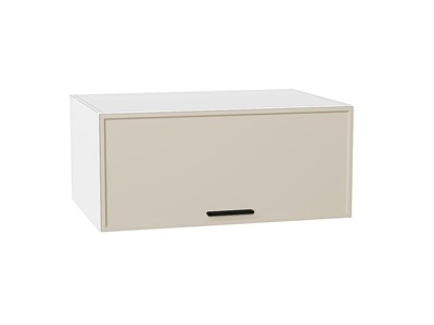 Шкаф верхний горизонтальный глубокий Фрейм Белый, Cream Silk, 800 В*Ш*Г 358*800*580, фасад МДФ  Cream Silk, корпус  Белый ms2510VVT_69775