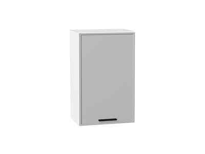 Шкаф верхний с 1-ой дверцей Фрейм Белый, Grey Silk, 720, 450 В*Ш*Г 716*450*324, фасад МДФ  Grey Silk, корпус  Белый ms2510VVT_68918