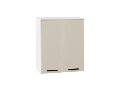 Шкаф верхний с 2-мя дверцами Фрейм Белый, Cream Silk, 720, 600 В*Ш*Г 716*600*324, фасад МДФ  Cream Silk, корпус  Белый ms2510VVT_69809