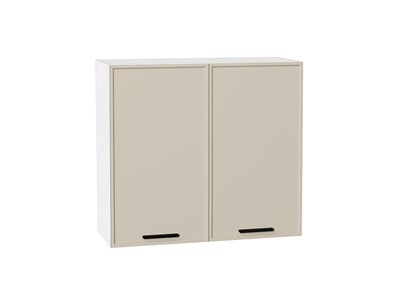 Шкаф верхний с 2-мя дверцами Фрейм Белый, Cream Silk, 720, 800 В*Ш*Г 716*800*324, фасад МДФ  Cream Silk, корпус  Белый ms2510VVT_69810