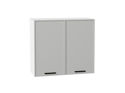 Шкаф верхний с 2-мя дверцами Фрейм Белый, Grey Silk, 720, 800 В*Ш*Г 716*800*324, фасад МДФ  Grey Silk, корпус  Белый ms2510VVT_68988