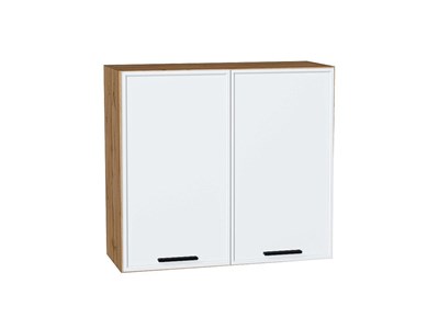 Шкаф верхний с 2-мя дверцами Фрейм Дуб Вотан, White Silk, 720, 800 В*Ш*Г 716*800*324, фасад МДФ  White Silk, корпус  Дуб Вотан ms2510VVT_66903