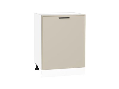 Шкаф нижний с 1-ой дверцей Фрейм Белый, Cream Silk, 600 В*Ш*Г 816*600*484, фасад МДФ  Cream Silk, корпус  Белый ms2510VVT_69884