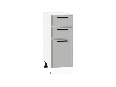Шкаф нижний с 3-мя ящиками Фрейм Белый, Grey Silk, 300 В*Ш*Г 816*300*484, фасад МДФ  Grey Silk, корпус  Белый ms2510VVT_69157