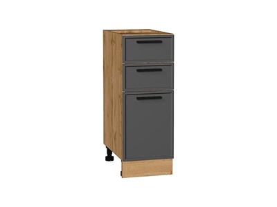 Шкаф нижний с 3-мя ящиками Фрейм Дуб Вотан, Stormy Silk, 300 В*Ш*Г 816*300*484, фасад МДФ  Stormy Silk, корпус  Дуб Вотан ms2510VVT_69177
