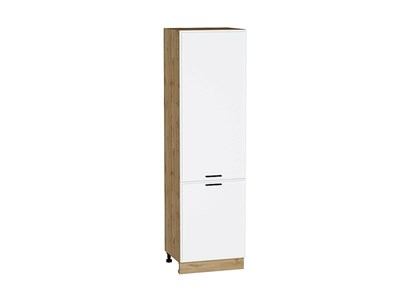 Шкаф пенал с 2-мя дверцами Фрейм Дуб Вотан, White Silk, 2140, 600 В*Ш*Г 2132*600*580, фасад МДФ  White Silk, корпус  Дуб Вотан ms2510VVT_67002