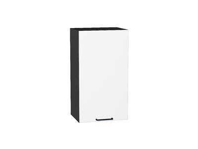 Шкаф верхний с 1-ой дверцей Флэт Graphite, White In 2S, 720, 400 В*Ш*Г 716*400*318, фасад ЛДСП  White In 2S, корпус  Graphite ms2510VVT_55651