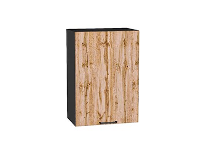 Шкаф верхний с 1-ой дверцей Флэт Graphite, Wotan Oak 2S, 720, 500 В*Ш*Г 716*500*318, фасад ЛДСП  Wotan Oak 2S, корпус  Graphite ms2510VVT_52609