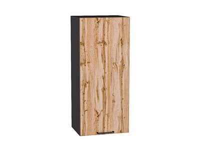 Шкаф верхний с 1-ой дверцей Флэт Graphite, Wotan Oak 2S, 920, 400 В*Ш*Г 920*400*318, фасад ЛДСП  Wotan Oak 2S, корпус  Graphite ms2510VVT_52612