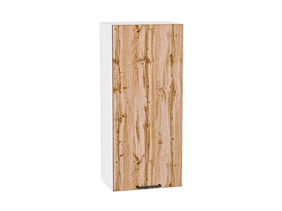 Шкаф верхний с 1-ой дверцей Флэт Белый, Wotan Oak 2S, 920, 400 В*Ш*Г 920*400*318, фасад ЛДСП  Wotan Oak 2S, корпус  Белый ms2510VVT_52602