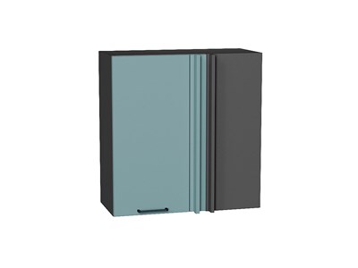 Шкаф верхний прямой угловой Флэт Graphite, Grey-green In 2S, 690 В*Ш*Г 716*690*345, фасад ЛДСП  Grey-green In 2S, корпус  Graphite ms2510VVT_56885