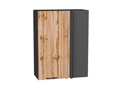Шкаф верхний прямой угловой Флэт Graphite, Wotan Oak 2S, 920 В*Ш*Г 920*700*345, фасад ЛДСП  Wotan Oak 2S, корпус  Graphite ms2510VVT_60281