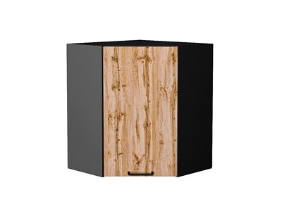 Шкаф верхний угловой Флэт Graphite, Wotan Oak 2S, 720 В*Ш*Г 716*600*600, фасад ЛДСП  Wotan Oak 2S, корпус  Graphite ms2510VVT_52662