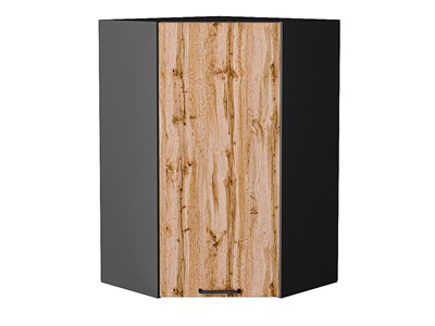 Шкаф верхний угловой Флэт Graphite, Wotan Oak 2S, 920 В*Ш*Г 920*600*600, фасад ЛДСП  Wotan Oak 2S, корпус  Graphite ms2510VVT_52663