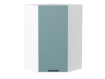 Шкаф верхний угловой Флэт Белый, Grey-green In 2S, 920 В*Ш*Г 920*600*600, фасад ЛДСП  Grey-green In 2S, корпус  Белый ms2510VVT_56929