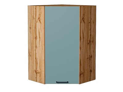 Шкаф верхний угловой Флэт Дуб Вотан, Grey-green In 2S, 920 В*Ш*Г 920*600*600, фасад ЛДСП  Grey-green In 2S, корпус  Дуб Вотан ms2510VVT_62494