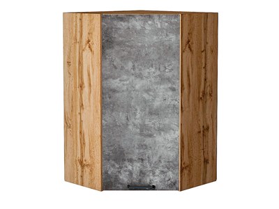 Шкаф верхний угловой Флэт Дуб Вотан, Temple Stone 2S, 920 В*Ш*Г 920*600*600, фасад ЛДСП  Temple Stone 2S, корпус  Дуб Вотан ms2510VVT_62498
