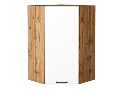 Шкаф верхний угловой Флэт Дуб Вотан, White In 2S, 920 В*Ш*Г 920*600*600, фасад ЛДСП  White In 2S, корпус  Дуб Вотан ms2510VVT_62490