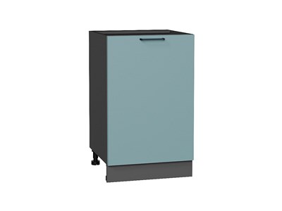 Шкаф нижний с 1-ой дверцей Флэт Graphite, Grey-green In 2S, 500 В*Ш*Г 816*500*478, фасад ЛДСП  Grey-green In 2S, корпус  Graphite ms2510VVT_56948