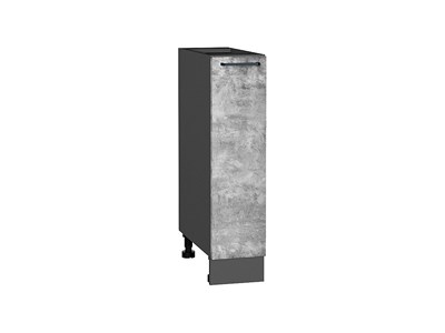 Шкаф нижний с 1-ой дверцей Флэт Graphite, Temple Stone 2S, 200 В*Ш*Г 816*200*478, фасад ЛДСП  Temple Stone 2S, корпус  Graphite ms2510VVT_66214