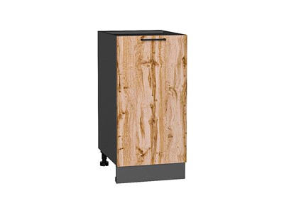 Шкаф нижний с 1-ой дверцей Флэт Graphite, Wotan Oak 2S, 400 В*Ш*Г 816*400*478, фасад ЛДСП  Wotan Oak 2S, корпус  Graphite ms2510VVT_52698