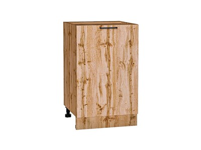 Шкаф нижний с 1-ой дверцей Флэт Дуб Вотан, Wotan Oak 2S, 500 В*Ш*Г 816*500*478, фасад ЛДСП  Wotan Oak 2S, корпус  Дуб Вотан ms2510VVT_62548