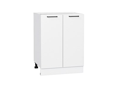 Шкаф нижний с 2-мя дверцами Флэт Белый, White In 2S, 600 В*Ш*Г 816*600*478, фасад ЛДСП  White In 2S, корпус  Белый ms2510VVT_55702