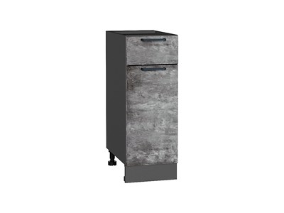 Шкаф нижний с 1-ой дверцей и ящиком Флэт Graphite, Temple Stone 2S, 300 В*Ш*Г 816*300*478, фасад ЛДСП  Temple Stone 2S, корпус  Graphite ms2510VVT_52689