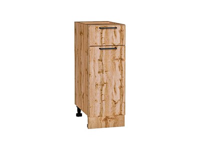 Шкаф нижний с 1-ой дверцей и ящиком Флэт Дуб Вотан, Wotan Oak 2S, 300 В*Ш*Г 816*300*478, фасад ЛДСП  Wotan Oak 2S, корпус  Дуб Вотан ms2510VVT_62517