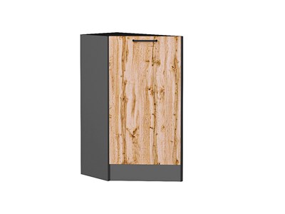 Шкаф нижний торцевой Флэт Graphite, Wotan Oak 2S В*Ш*Г 816*296*552, фасад ЛДСП  Wotan Oak 2S, корпус  Graphite ms2510VVT_52749