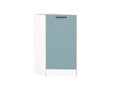 Шкаф нижний торцевой Флэт Белый, Grey-green In 2S В*Ш*Г 816*296*552, фасад ЛДСП  Grey-green In 2S, корпус  Белый ms2510VVT_56958