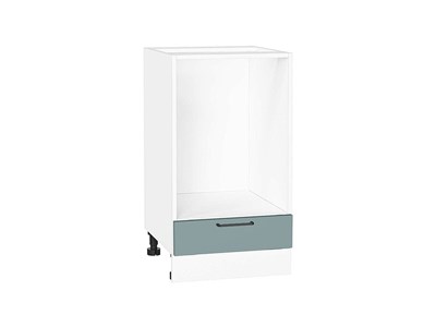Шкаф нижний под духовку Флэт Белый, Grey-green In 2S, 450 В*Ш*Г 816*450*476, фасад ЛДСП  Grey-green In 2S, корпус  Белый ms2510VVT_67103