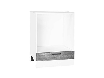 Шкаф нижний под духовку Флэт Белый, Temple Stone 2S, 600 В*Ш*Г 816*600*476, фасад ЛДСП  Temple Stone 2S, корпус  Белый ms2510VVT_52678