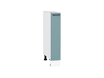 Шкаф нижний бутылочница Флэт Белый, Grey-green In 2S, 150 В*Ш*Г 816*150*478, фасад ЛДСП  Grey-green In 2S, корпус  Белый ms2510VVT_56893