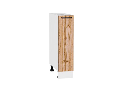Шкаф нижний бутылочница Флэт Белый, Wotan Oak 2S, 200 В*Ш*Г 816*200*478, фасад ЛДСП  Wotan Oak 2S, корпус  Белый ms2510VVT_52669